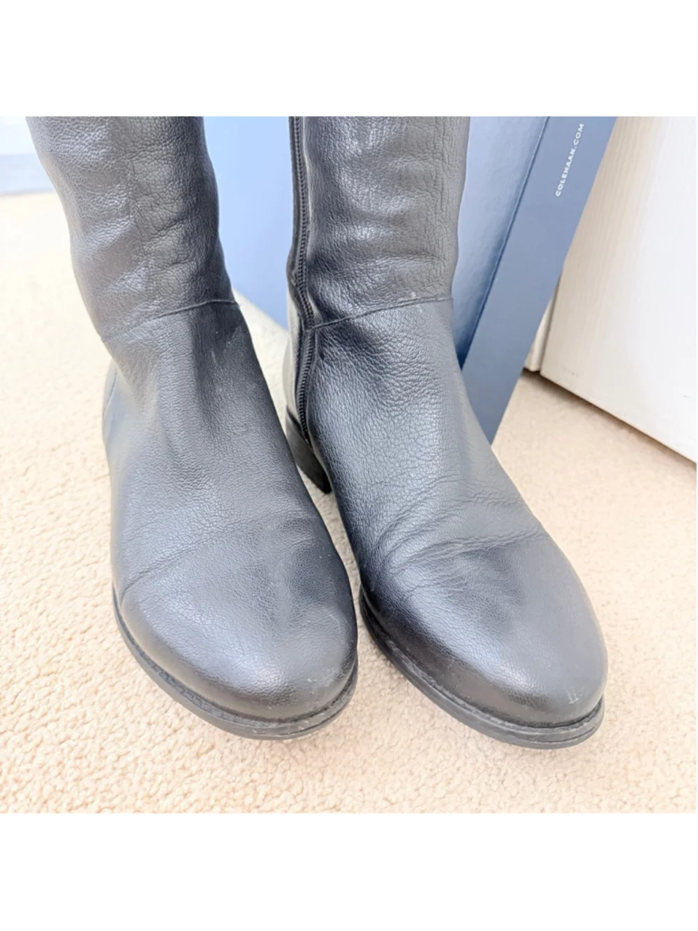 Cole Haan Dutchess Over the Knee Boots Black Leather Women's Size 8.5 B W00214